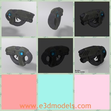 3d model the gun in special shape - This is a 3 model of the rifle named as Sci-fi Assault,which is made to add more details to your projects. Model can be used in any of your projects.