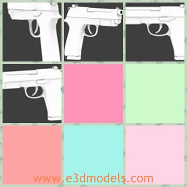 3d model the handgun - This is a 3d model of the handgun,which is the weapon used by policemen and soldiers.The gun is powerful and sharp.