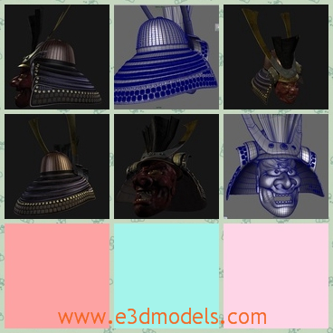 3d model the helmet of Japan - This is 3d model about the helmet,which is made in Japan.The helmet is used to protect the head of the warrior of Shogun government.