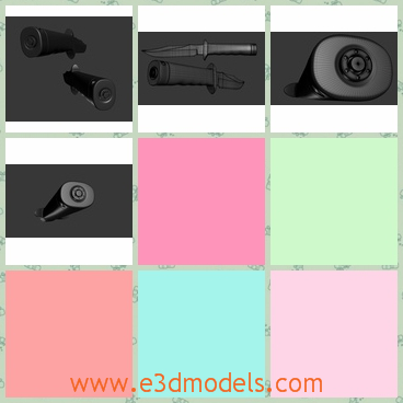 3d model the hunting knife - This is a 3d model of the hunting knife,which is a sharp one with the leather handel.The model is Bowie and also a weapon.