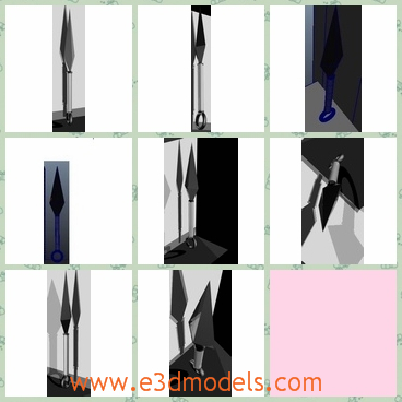 3d model the knife - This is a 3dmodel of the knife,which is the stuff of Asian countries.The knife can be uses as the weapons.