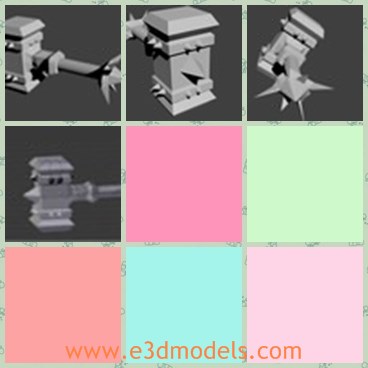 3d model the mace - This is a 3d model of the mace,which is the blunt weapon.The mace is made with one hand.