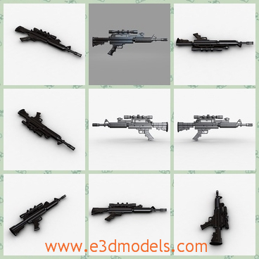 3d model the machine gun in black - This is a 3d model of the machine gun in black,which has standarded materials.The model exists in military.