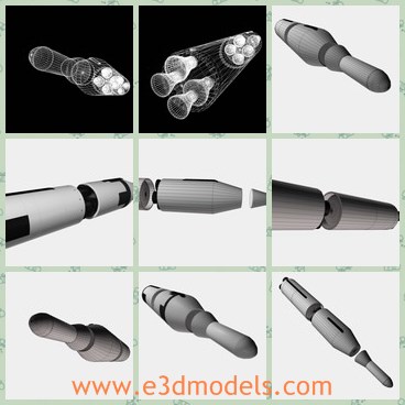 3d model the missile - This is a 3d model of the missile,which is the necessary part of rocket.The larger A2 missile had an improved range of 1500 nautical miles.