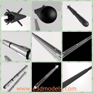 3d model the missile - This is a 3d modle of missile,which is known as A-Darter,also known as V3E, is a short range, infrared homing, air-to-air interceptor with a flight range of 20 km.
