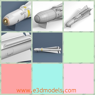 3d model the missile AGM65 - THis is a 3d model of the missile AGM65,which is accurate and textured.The model is ready to be rendered with Blender internal as shown in the pictures.