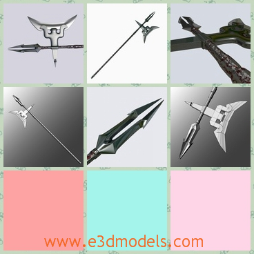 3d model the pike - This is a 3d model about the pike,which is made of metal materials and the model is the common weapon in the ancient wars.