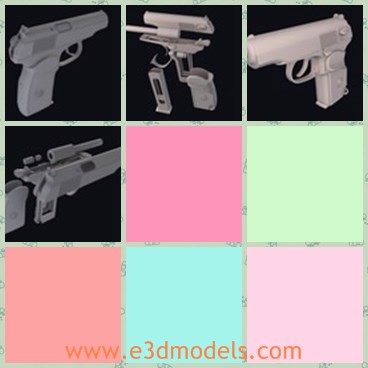 3d model the pistol - This is a 3d model of the pistol,which is made in Soviet Russia.The model handgun is powerful and popular in the police station.