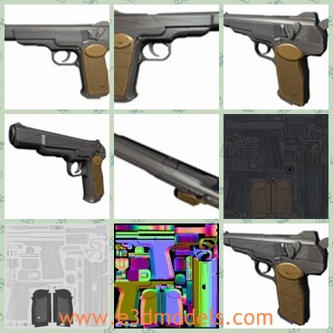 3d model the pistol as a weapon - This is a 3d model of the pistol as a weapon,which is big and used in the army.