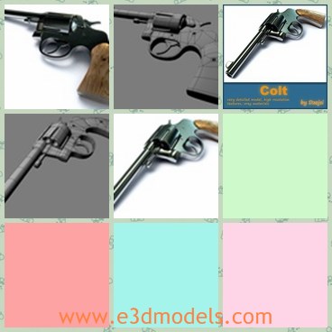 3d model the pistol of police - This is a 3d model of the pistol of police,which is long and made in details.The model is not easy to hide from been seen.