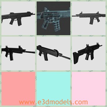 3d model the rifle - THis is a 3d model of the rifle named as the Bushmaster ACR ,which is an Adaptive Combat Rifle with interchangeable parts and accessories. This model's sights and magazine can be removed and the stock can slide back and forth.
