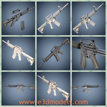 3d model the rifle - This is a 3d model of the rifle in the military,which is long and powerful as a weapon.
