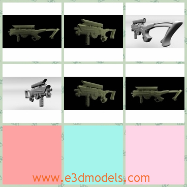 3d model the rifle - This is a 3d model of the rifle,which is produced to the laser job.This  is a nice smooth feeling futuristic rifle with just the right amount of edge to make it both believable and interesting.