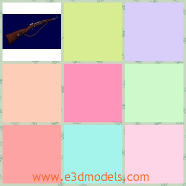 3d model the rifle in Germany - This is a 3d modelof the rifle in Germany,which  is a fairly close replica of the type generally issued to German soldiers during World War II.