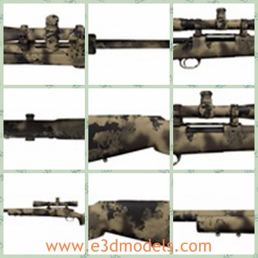 3d model the rifle of the army - This is a 3d model of the rifle of the army,which is long and powerful.The model is made based on the Remington 700.
