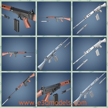 3d model the rifle with a handle - This is a 3d model about the rifle with a handle,which is produced for the military and the textures are fine on the body.