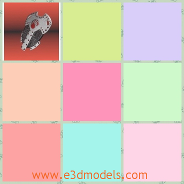 3d model the shield - This is a 3d model of the shield,which is the spiked shield wih ornamented decorations.