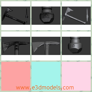3d model the strange ax - This is a 3d model of a strange ax,which is a tool and a weapon as well.The model has sharp tip.