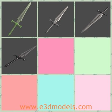 3d model the sword - This is a 3d model of the fantastic sword,which is the weapon in the medieval time.The model is also the popular weapon in computer games.