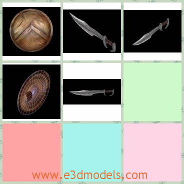 3d model the sword and shield - This is a 3d model of the sword and shield,which is Greek weapon in the ancient times.