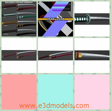 3d model the sword from Japan - This is a 3d model of the  highly detailed katana complete with diffuse, normal and specular maps. Normal maps are generated from high resolution geometry to deliver details at a game polygon budget.