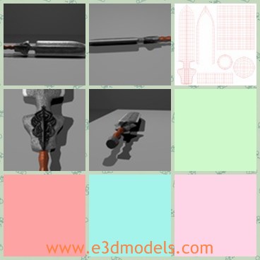 3d model the sword with a mark - This is a 3d model of the sword with a mark,which is the dine decoration.The handle is made of steel materials.