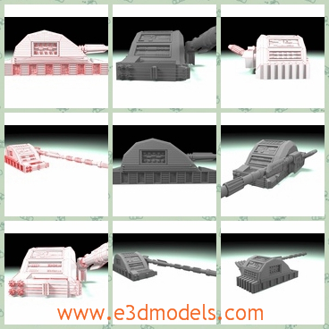 3d model the truuet with a gun - This is a 3d model of the turret with a gun,which is modern and futuristic.