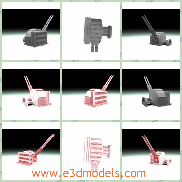 3d model the turret - This is a 3d model about the turret,which is all modeled by hand. The pivots are moved so that the guns can easily be rotated.