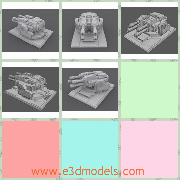 3d model the turret - This is a 3d model about the turret where can shoot lasers.The model is made in real materials,and it is for installation on vehicles.