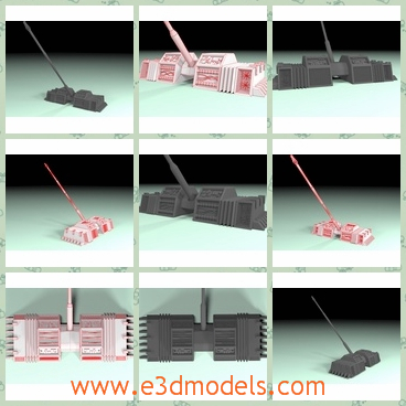 3d model the turret with a long gun - This is a 3d model of the turret with a long gun,which is the weapon in the military.Every piece of model is unique and modeled by hand.