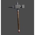 3d model the hammer with the wooden handle